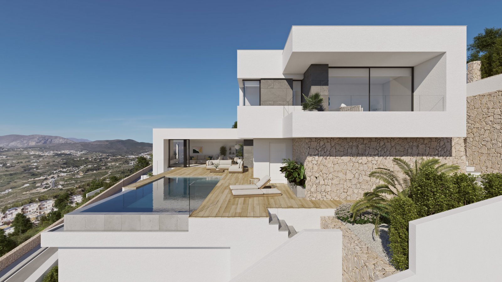 In der exklusiven Gegend von Cumbre del Sol gelegen, bietet diese Villa ein einzigartiges Wohnerlebnis mit Meerblick. Die Immobilie befindet sich nur
