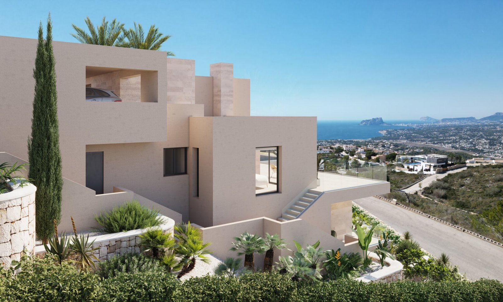 In der exklusiven Gegend von Cumbre del Sol gelegen, bietet diese Villa ein einzigartiges Wohnerlebnis mit Meerblick. Die Immobilie befindet sich nur
