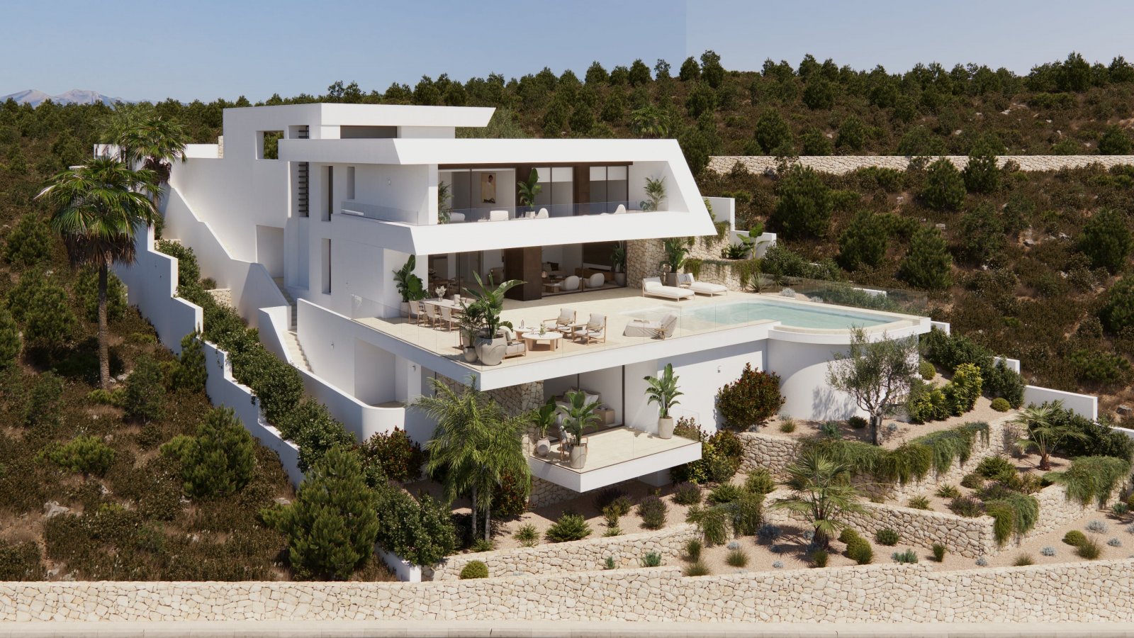 In der exklusiven Gegend von Cumbre del Sol gelegen, bietet diese Villa eine privilegierte Umgebung mit Meerblick. Sie wurde für diejenigen entworfen