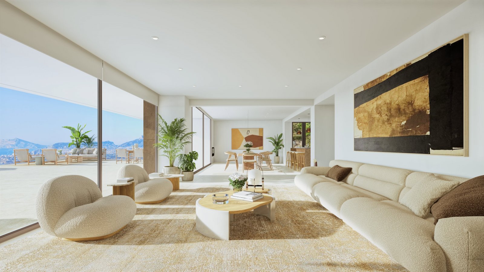 In der exklusiven Gegend von Cumbre del Sol gelegen, bietet diese Villa eine privilegierte Umgebung mit Meerblick. Sie wurde für diejenigen entworfen