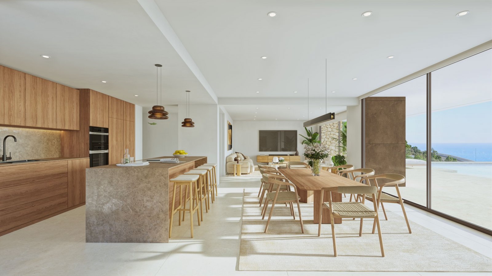 In der exklusiven Gegend von Cumbre del Sol gelegen, bietet diese Villa eine privilegierte Umgebung mit Meerblick. Sie wurde für diejenigen entworfen