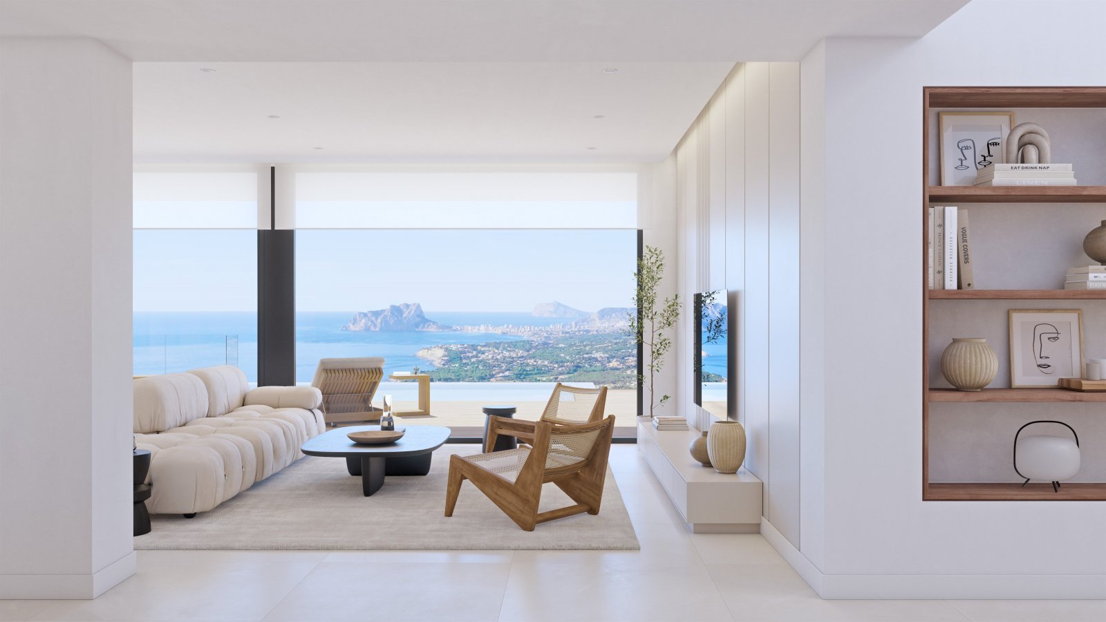 In der prestigeträchtigen Gegend von Cumbre del Sol gelegen, bietet diese Villa ein außergewöhnliches Wohnerlebnis mit Meerblick. Die Immobilie befin