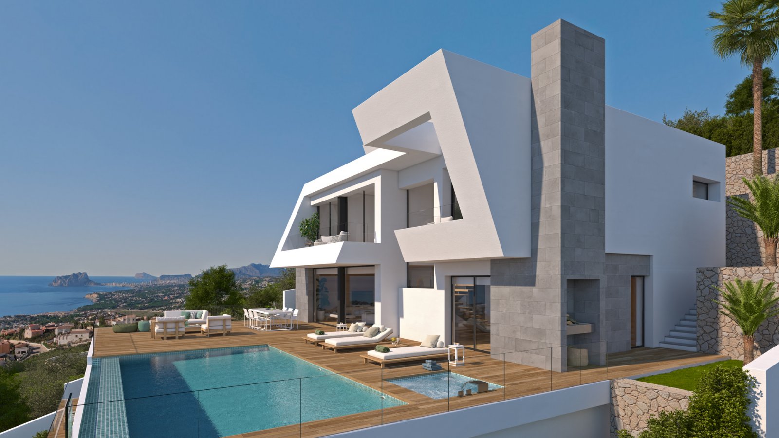 Cumbre del Sol:  In der exklusiven Gegend von Cumbre del Sol gelegen, bietet diese Villa eine privilegierte Umgebung mit Meerblick. Entworfen für diejenigen, die ein  