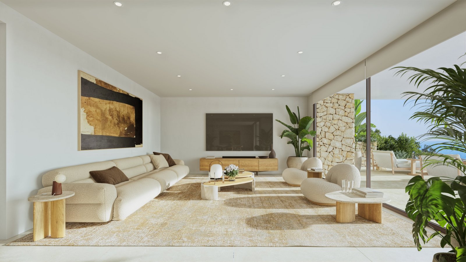  In der exklusiven Gegend von Cumbre del Sol gelegen, bietet diese Villa eine privilegierte Umgebung mit Meerblick. Sie wurde für diejenigen entworfen