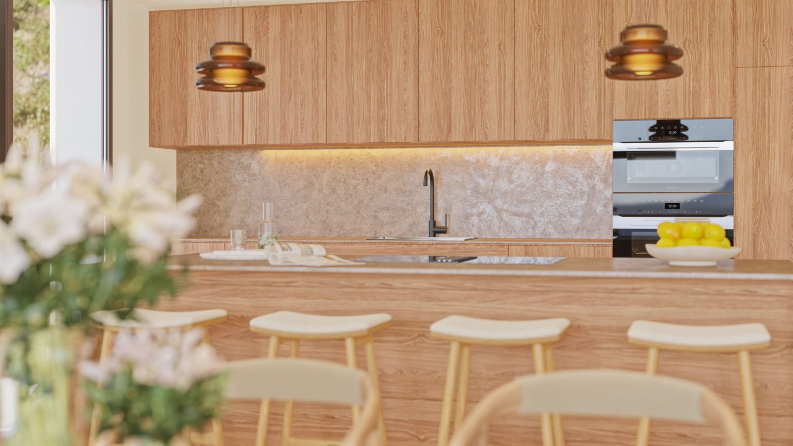  In der exklusiven Gegend von Cumbre del Sol gelegen, bietet diese Villa eine privilegierte Umgebung mit Meerblick. Sie wurde für diejenigen entworfen