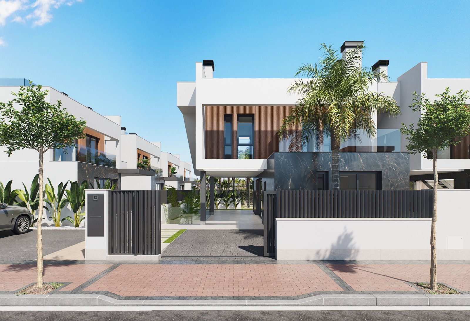 Entdecken Sie die außergewöhnliche Luxusvilla „Capri“ im begehrten Santa Rosalía Lake & Life Resort in Murcia. Eingebettet in eine exklusive Anla