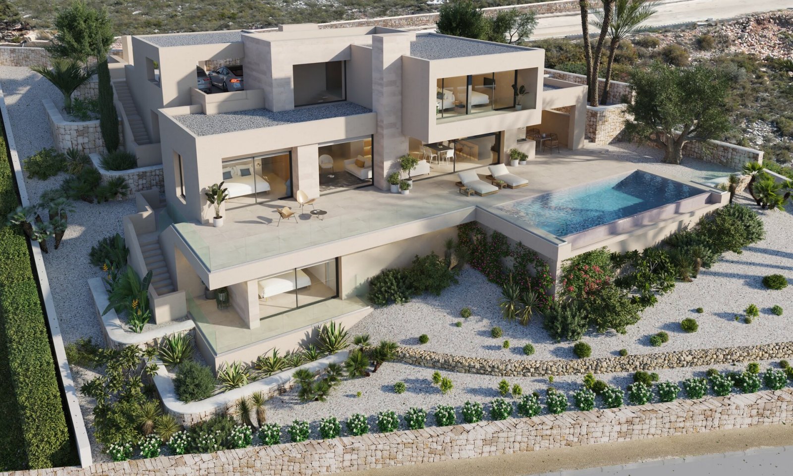 In der exklusiven Gegend von Cumbre del Sol gelegen, bietet diese Villa ein einzigartiges Wohnerlebnis mit Meerblick. Die Immobilie befindet sich nur