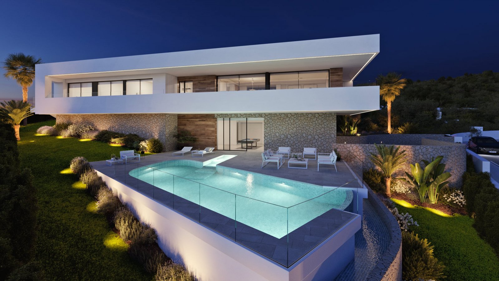 Cumbre del Sol:  In der exklusiven Gegend von Cumbre del Sol gelegen, bietet diese Villa eine privilegierte Umgebung mit Meerblick. Die Immobilie befindet sich nur 0, 