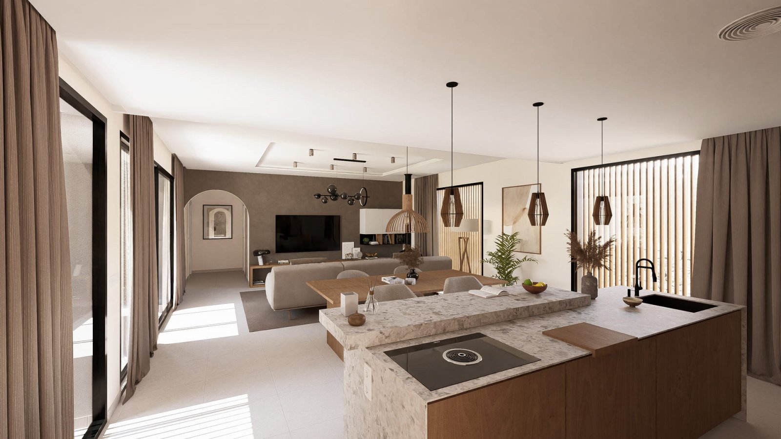 In der charmanten Region Murcia gelegen, bietet diese exklusive Sammlung freistehender Chalets ein außergewöhnliches Wohnumfeld. Jedes ist so gestalt