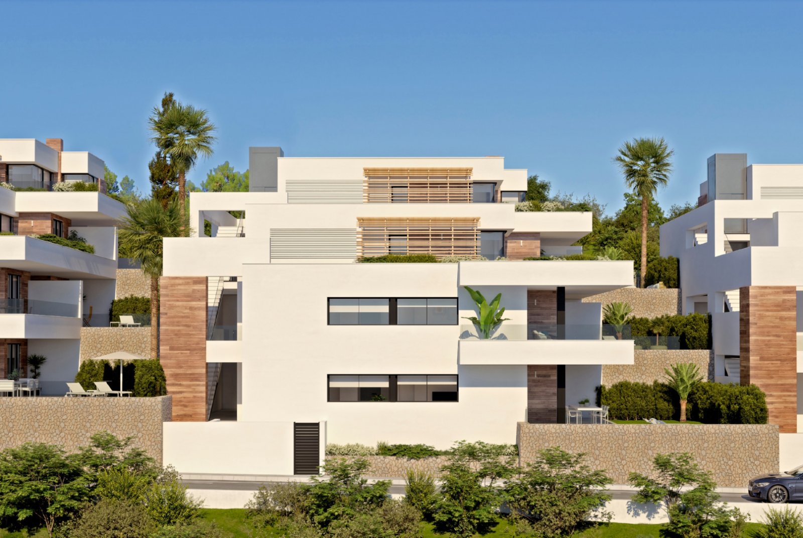 Cumbre del Sol:  In der exklusiven Gegend von Cumbre del Sol gelegen, bietet diese Wohnanlage eine Auswahl von 11 Immobilien, darunter Apartments, Erdgeschosse und Pe 