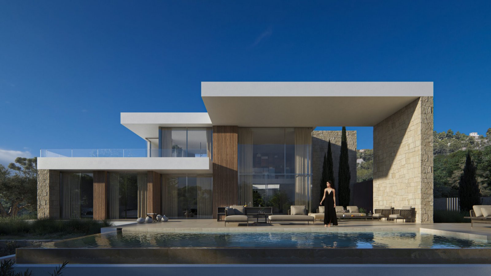  Diese Villa befindet sich in der charmanten Stadt Teulada und bietet eine privilegierte Umgebung mit Meerblick. Sie wurde für diejenigen entworfen, d