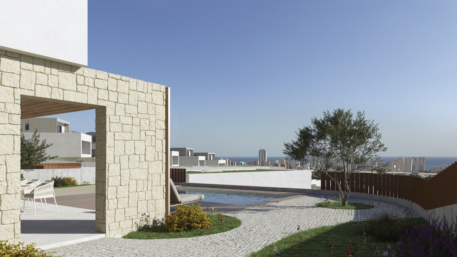 In der charmanten Ortschaft Finestrat gelegen, bieten diese exklusiven Villen eine privilegierte Umgebung mit Meerblick. Mit insgesamt 20 Immobilien