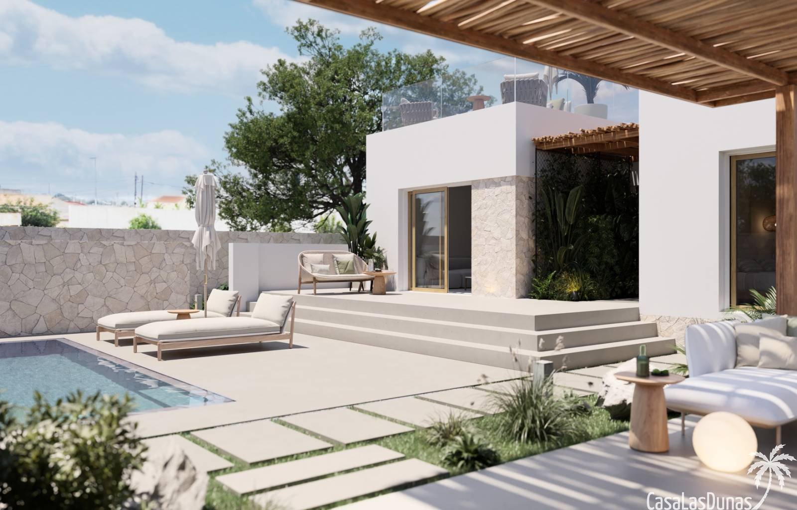 In Ciudad Quesada bieden wij deze moderne villa aan met 3 slaapkamers, 2 badkamers en een privézwembad. De woning beschikt over 117 m² bebouwde opper