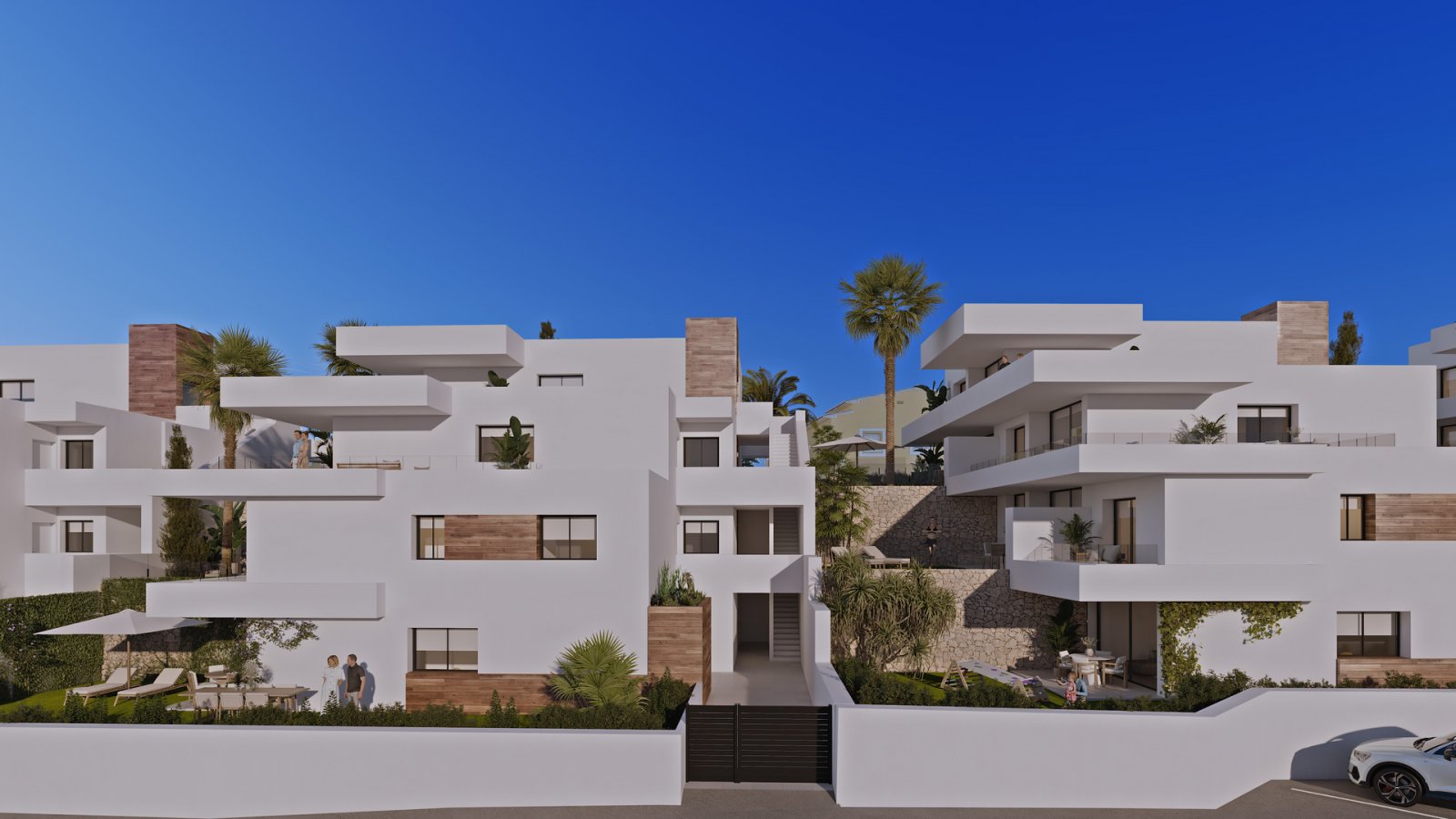 In der exklusiven Gegend von Cumbre del Sol gelegen, bietet diese Wohnanlage eine Auswahl von 11 Immobilien, darunter Apartments, Erdgeschosse und Pe