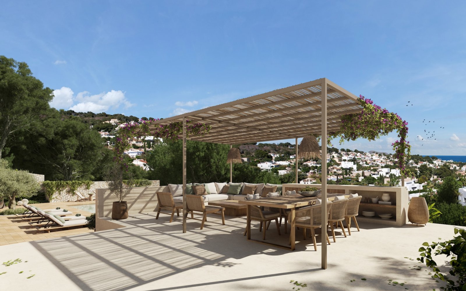 In der charmanten Stadt Benissa gelegen, bietet diese Villa ein einzigartiges Wohnerlebnis mit Meerblick. Die Immobilie befindet sich nur 1 km vom Me