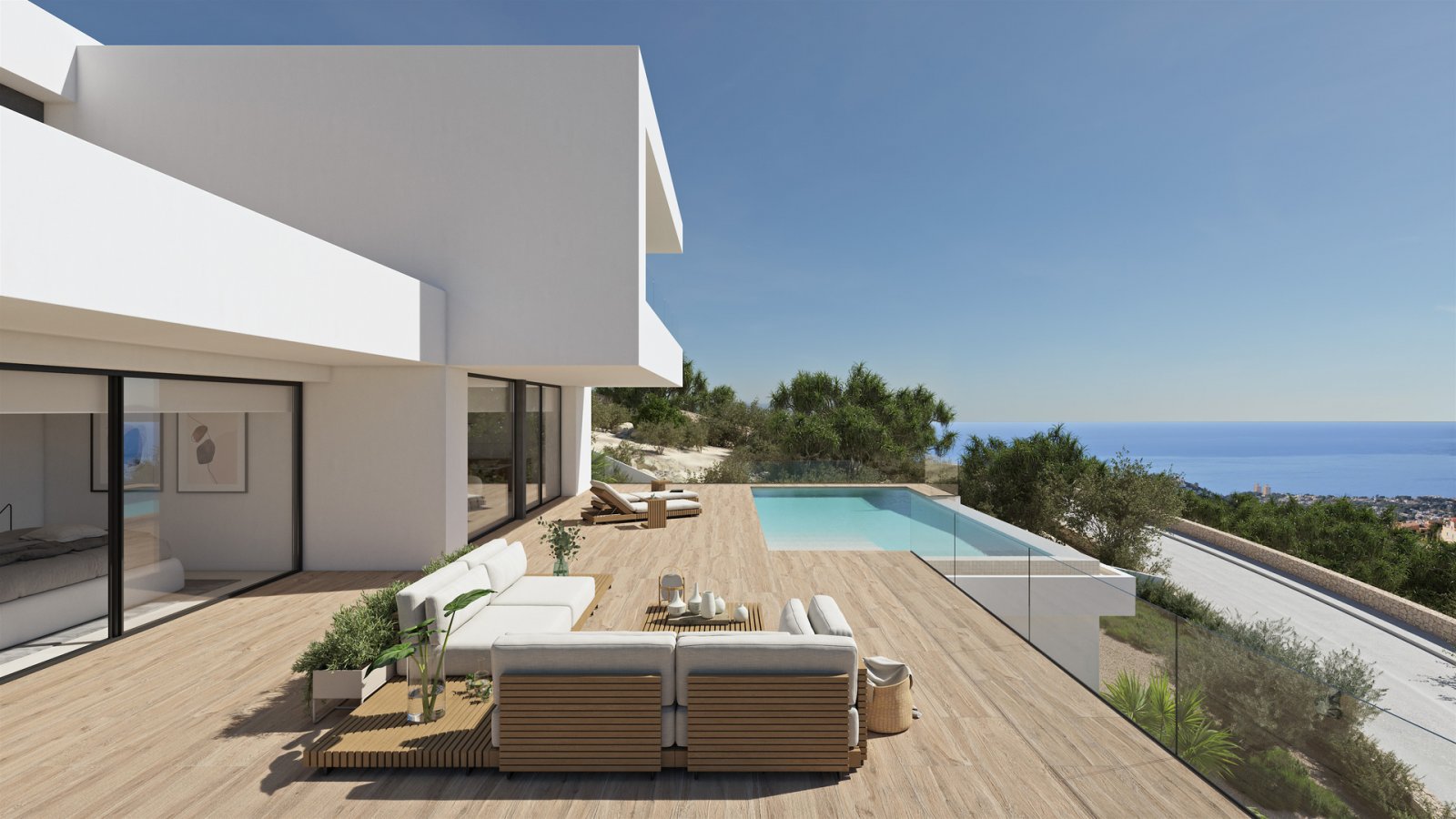 In der prestigeträchtigen Gegend von Cumbre del Sol gelegen, bietet diese Villa ein außergewöhnliches Wohnerlebnis mit Meerblick. Die Immobilie befin