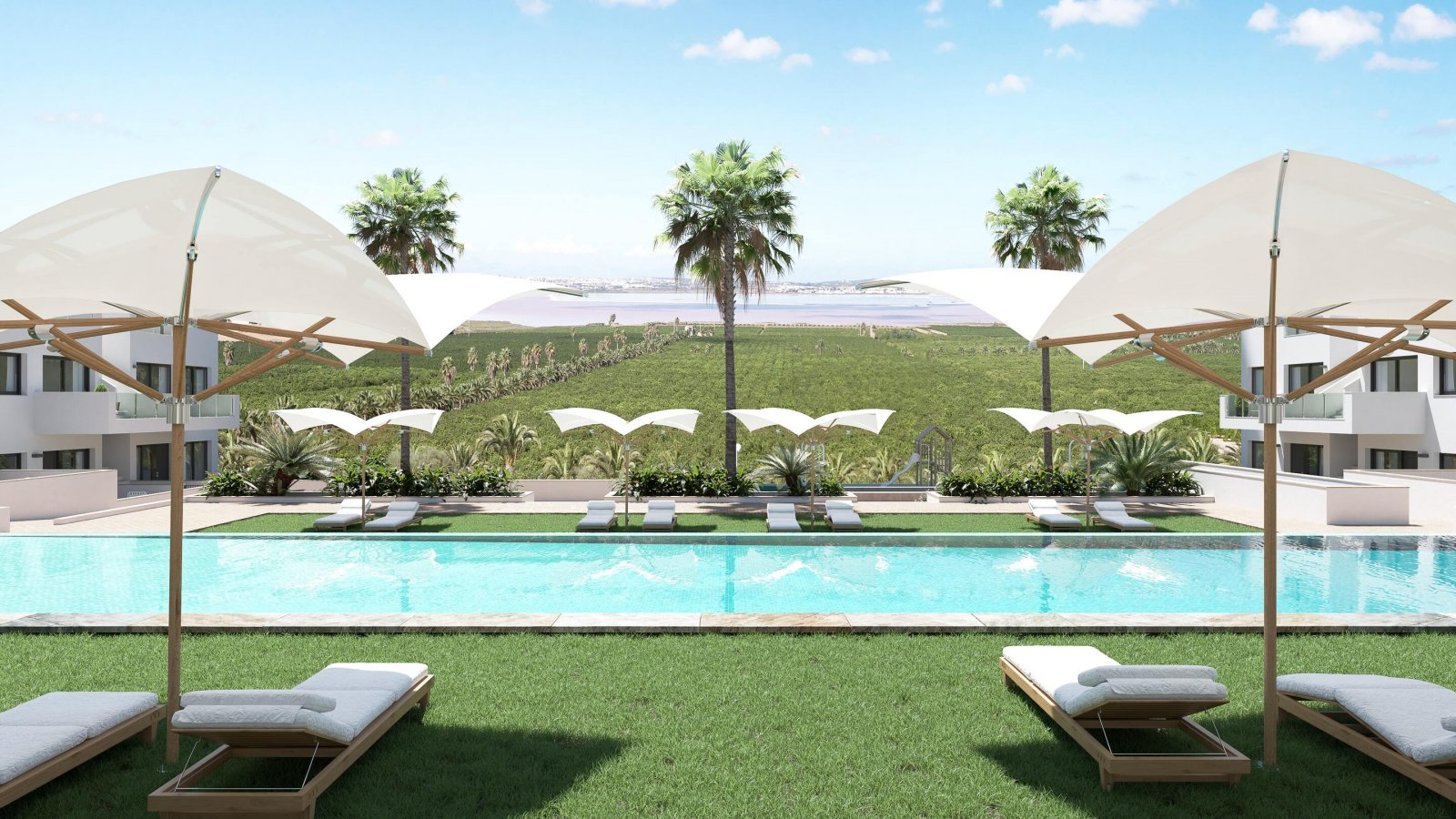  In der charmanten Stadt Torrevieja gelegen, bietet dieser Wohnkomplex eine Auswahl von 34 High-Bungalow- und Low-Bungalow-Immobilien. Diese Wohnungen