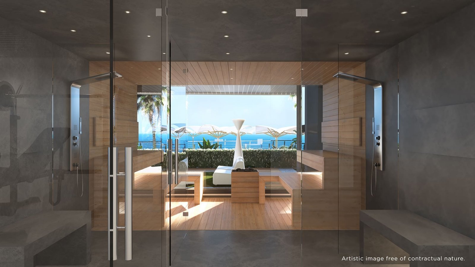  In der exklusiven Gegend von La Manga gelegen, bietet dieser Wohnkomplex ein einzigartiges Wohnerlebnis mit beeindruckendem Meerblick. Mit insgesamt 