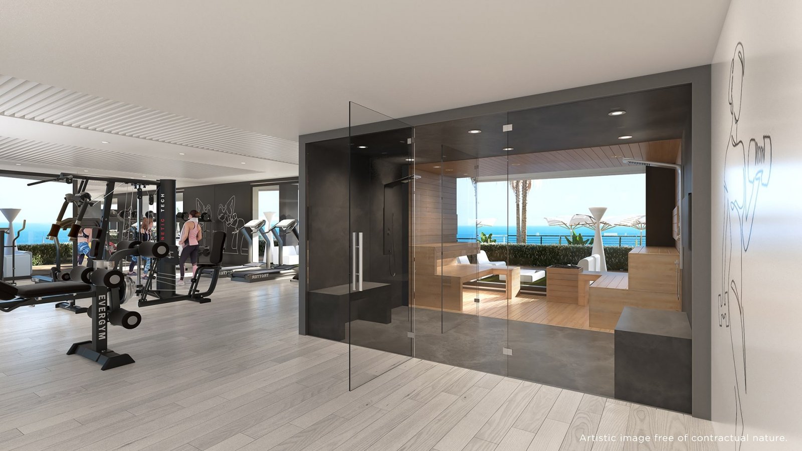  In der exklusiven Gegend von La Manga gelegen, bietet dieser Wohnkomplex ein einzigartiges Wohnerlebnis mit beeindruckendem Meerblick. Mit insgesamt 