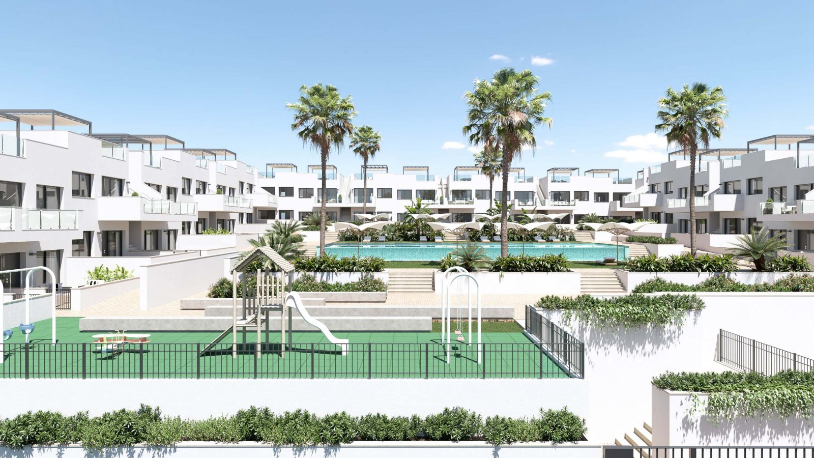  In der charmanten Stadt Torrevieja gelegen, bietet dieser Wohnkomplex eine Auswahl von 34 High-Bungalow- und Low-Bungalow-Immobilien. Diese Wohnungen