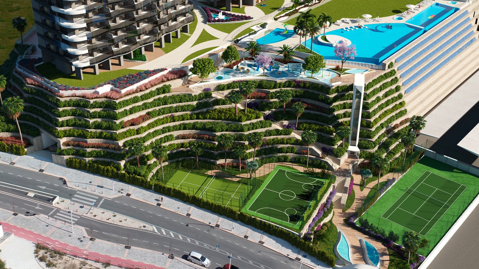 In der lebhaften Stadt Benidorm gelegen, bietet dieser Wohnkomplex eine Auswahl von 168 Immobilien, darunter Apartments und Penthäuser. Entworfen für