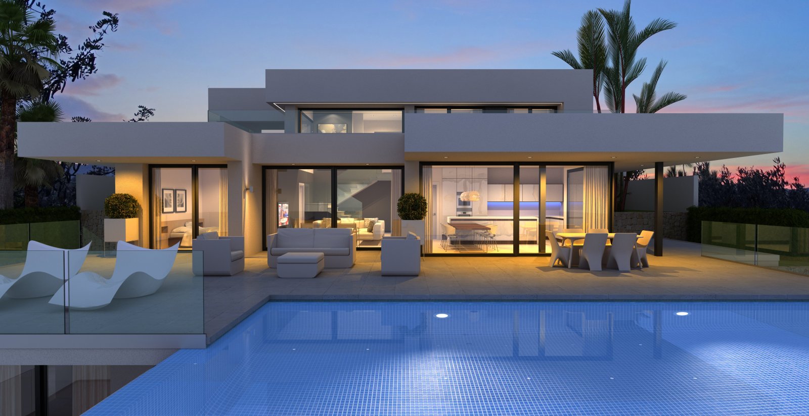 In der exklusiven Gegend von Cumbre del Sol gelegen, bietet diese Villa eine privilegierte Umgebung nur 500 Meter vom Meer entfernt. Entworfen für di