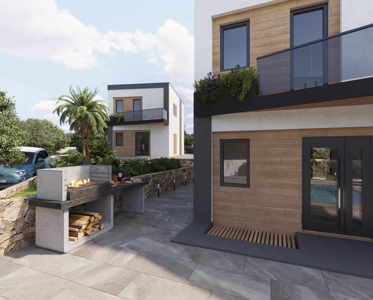 In der charmanten Stadt Finestrat gelegen, bietet dieses exklusive Immobilienangebot zwei unabhängige Häuser, die durch ihr modernes und funktionales