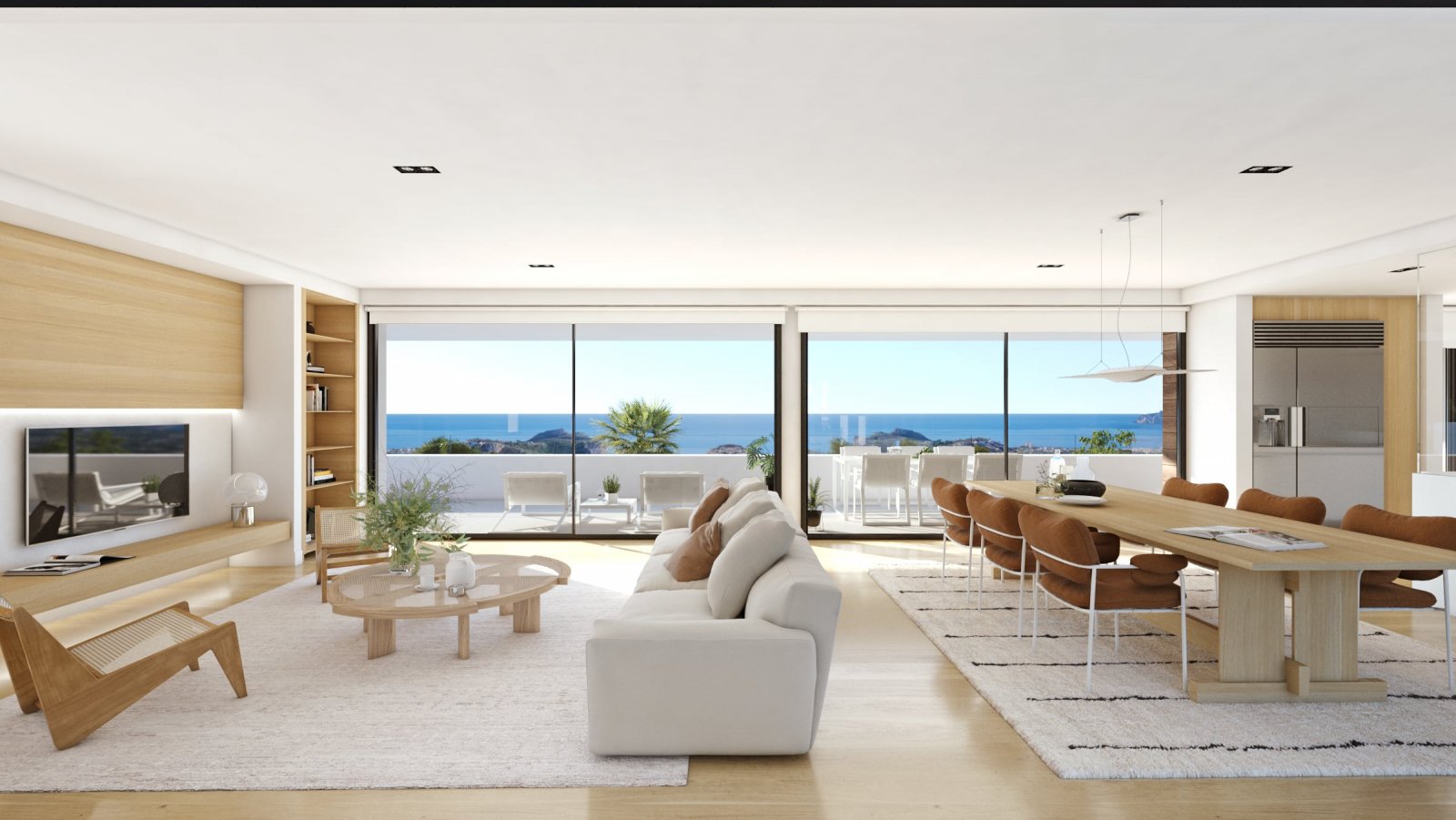 In der exklusiven Gegend von Cumbre del Sol gelegen, bietet diese Villa eine privilegierte Umgebung mit Meerblick. Die Immobilie befindet sich nur 0,