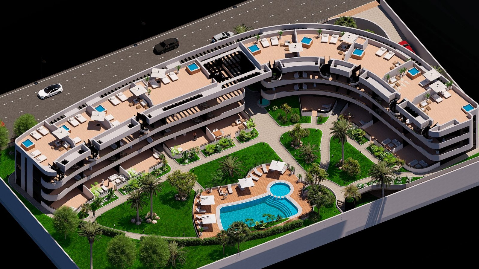 Ubicado en la encantadora localidad de Los Alcázares, este conjunto residencial ofrece una selección de 27 viviendas que incluyen apartamentos, plant