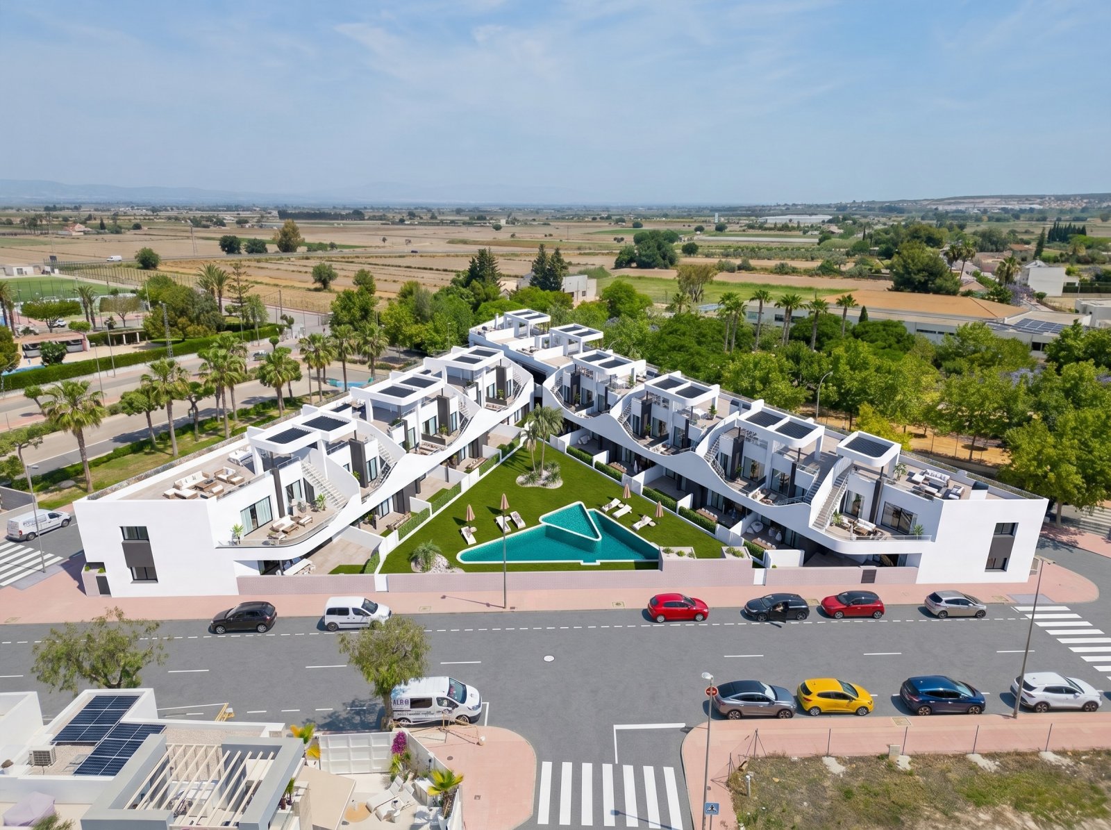 Im charmanten Ort San Fulgencio gelegen, bietet dieser Wohnkomplex eine Auswahl von 12 Bungalows, unterteilt in zwei Typologien: High-Bungalow und Lo