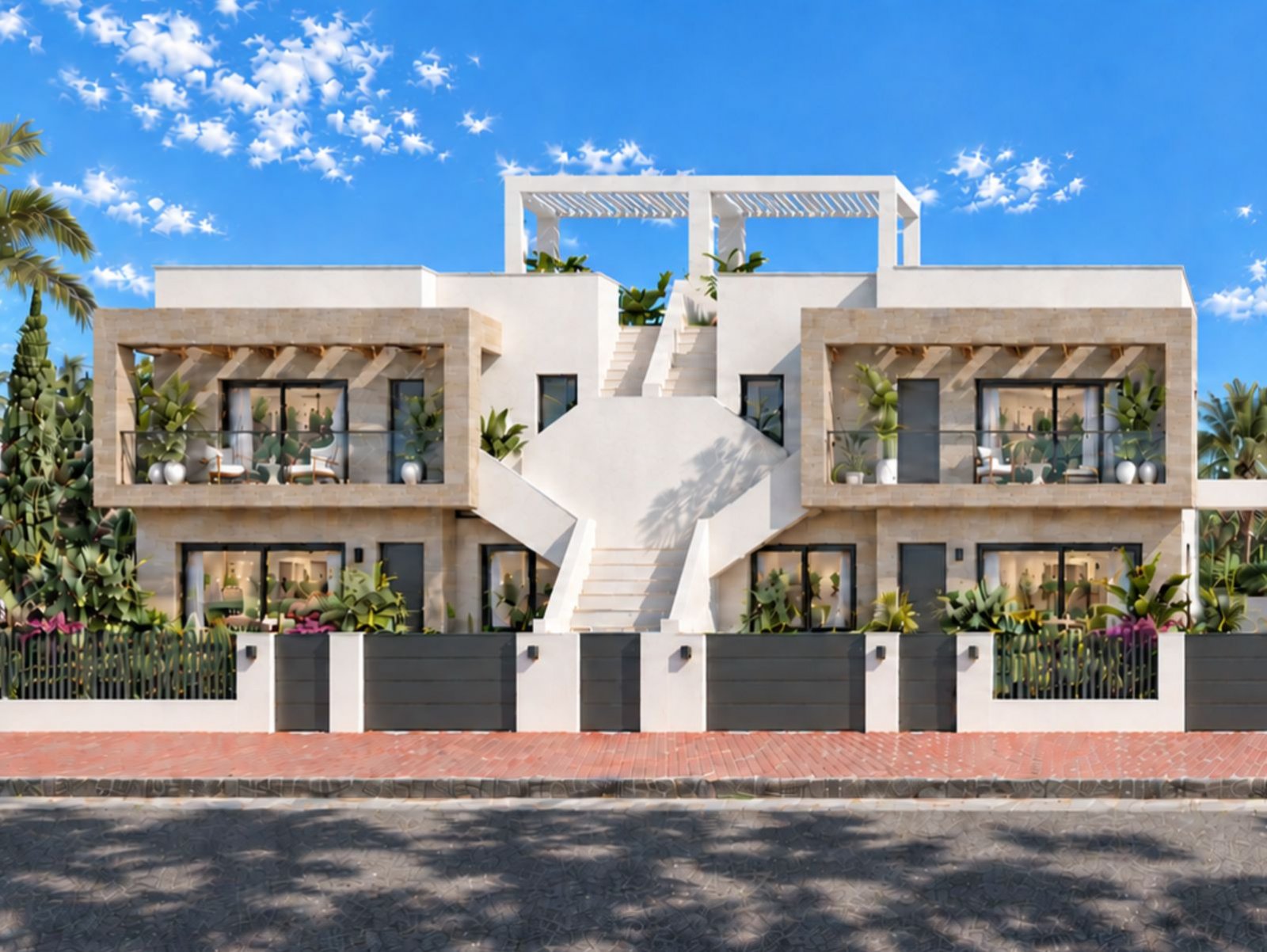 In der charmanten Stadt San Pedro del Pinatar gelegen, bietet diese Wohnanlage eine exklusive Auswahl von 10 High-Bungalow- und Low-Bungalow-Immobili