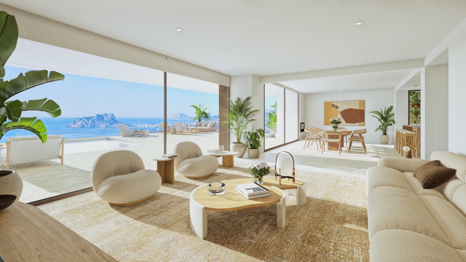 In der exklusiven Gegend von Cumbre del Sol gelegen, bietet diese Villa eine privilegierte Umgebung mit Meerblick. Sie wurde für diejenigen entworfen