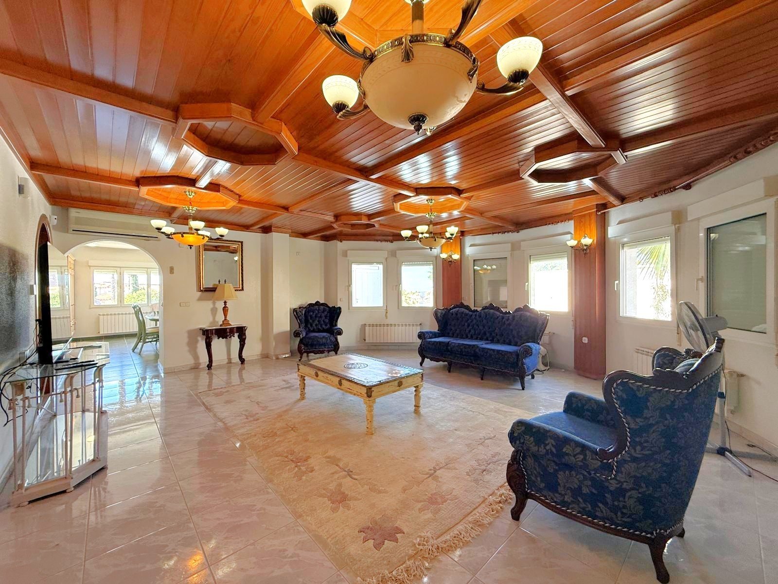 An impressive Mediterranea style villa enjoying a privileged elevated position and perfect orientation for sun close to 3 golf courses, white sand