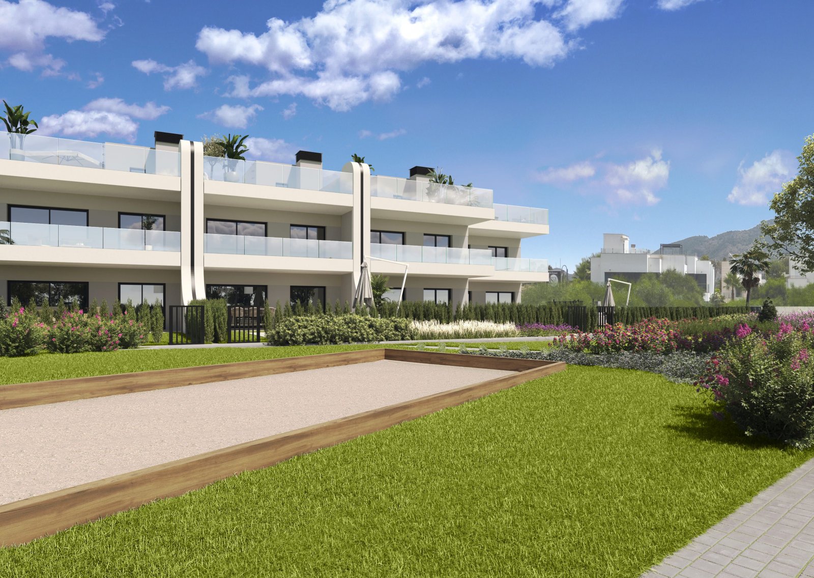 Im prestigeträchtigen Umfeld des La Manga Club gelegen, bietet diese Wohnanlage eine exklusive Auswahl von 19 Bungalows. Entworfen, um die Bedürfniss