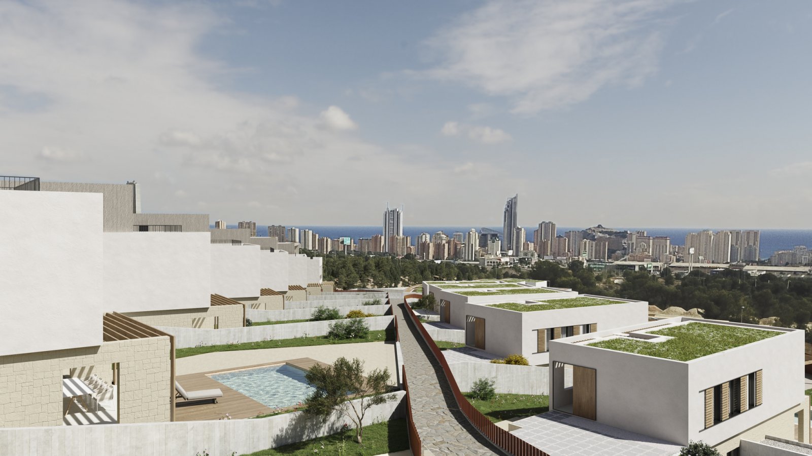 In der charmanten Ortschaft Finestrat gelegen, bieten diese exklusiven Villen eine privilegierte Umgebung mit Meerblick. Mit insgesamt 20 Immobilien