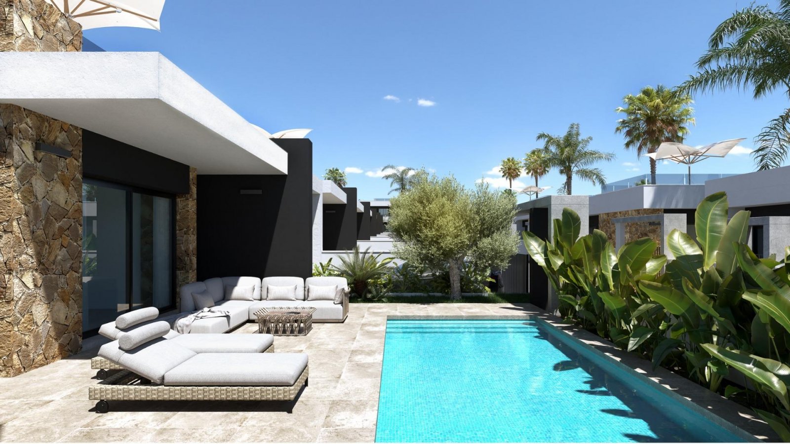  In der prestigeträchtigen Gegend von Ciudad Quesada gelegen, bietet dieses freistehende Chalet ein exklusives Wohnerlebnis. Entworfen für diejenigen,