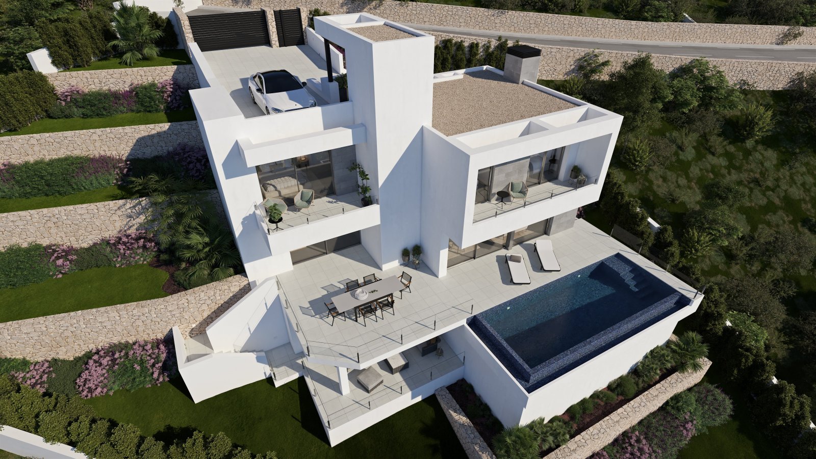  In der exklusiven Gegend von Cumbre del Sol gelegen, bietet diese Villa ein einzigartiges Wohnerlebnis mit Meerblick. Die Immobilie befindet sich nur