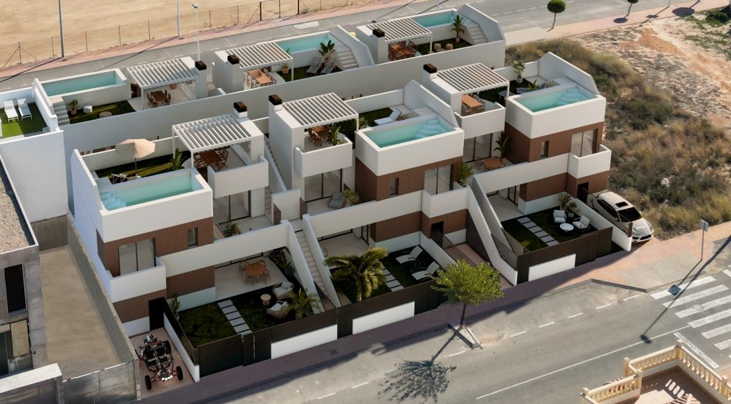 In der charmanten Stadt San Pedro del Pinatar gelegen, bietet diese exklusive Sammlung von 12 Bungalows die perfekte Kombination aus Komfort und Stil