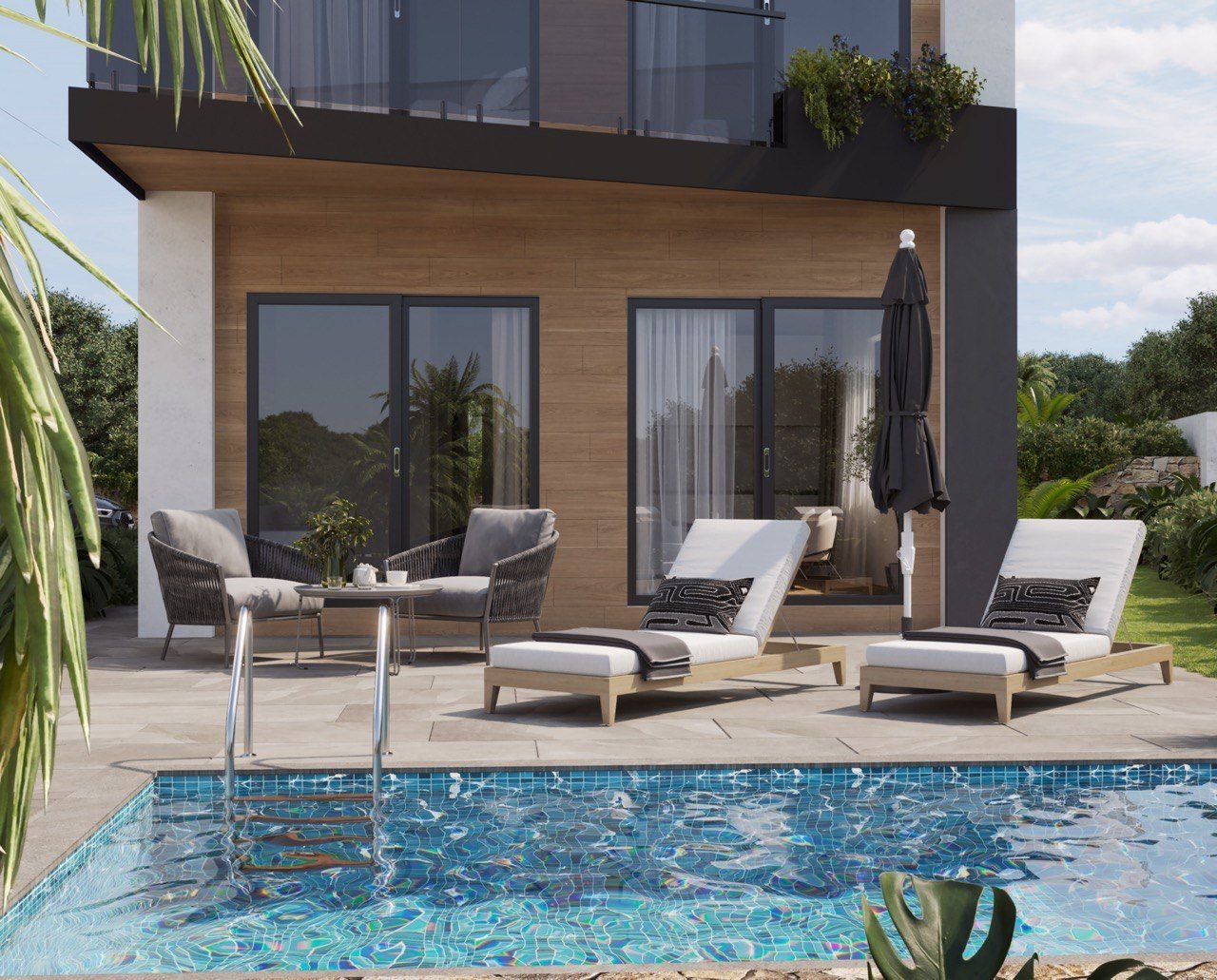 In der charmanten Stadt Finestrat gelegen, bietet dieses exklusive Immobilienangebot zwei unabhängige Häuser, die durch ihr modernes und funktionales