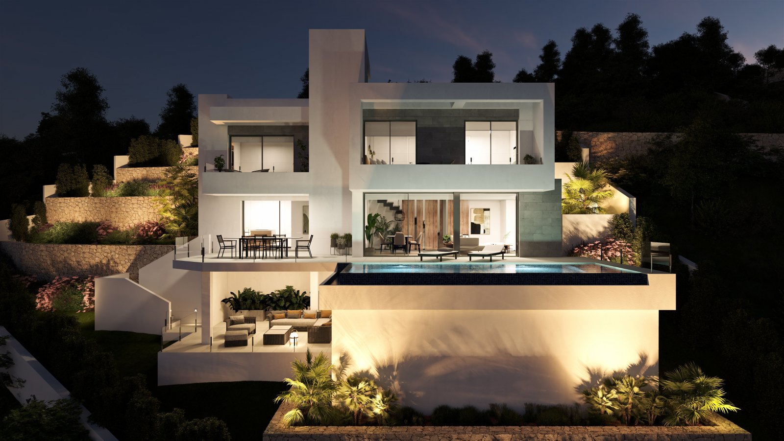 In der exklusiven Gegend von Cumbre del Sol gelegen, bietet diese Villa ein einzigartiges Wohnerlebnis mit Meerblick. Die Immobilie befindet sich nur