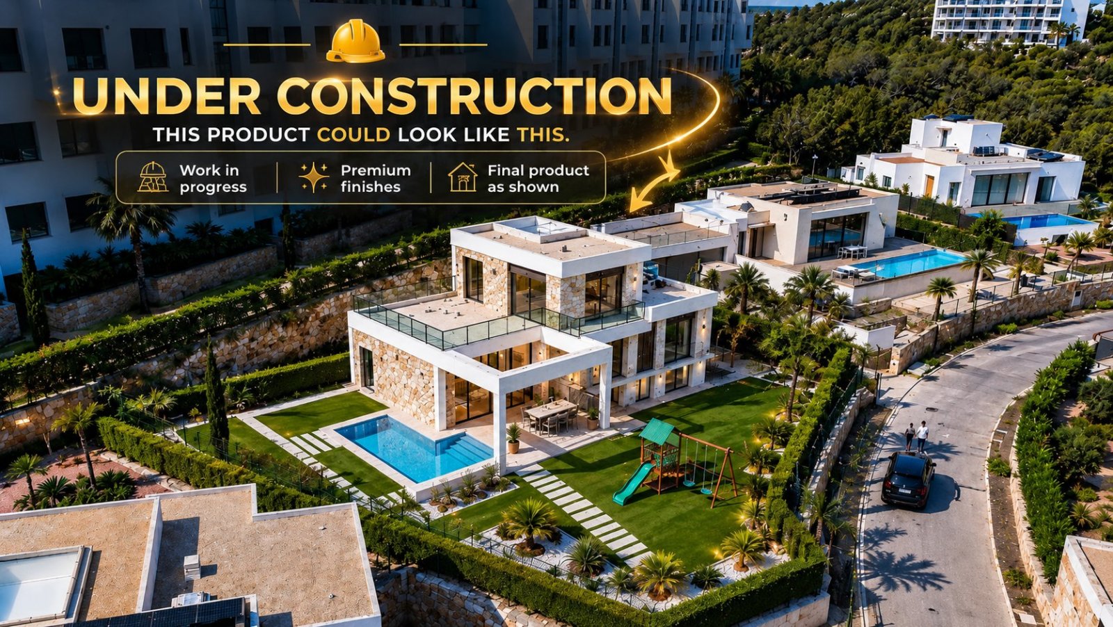 Diese nahezu fertiggestellte, moderne Villa befindet sich in der prestigeträchtigen Wohnanlage Lavanda 3 innerhalb des Las Colinas Golf & Country