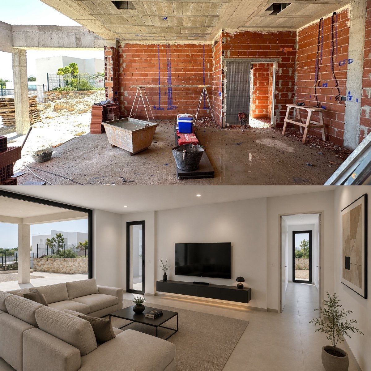 Diese nahezu fertiggestellte, moderne Villa befindet sich in der prestigeträchtigen Wohnanlage Lavanda 3 innerhalb des Las Colinas Golf & Country