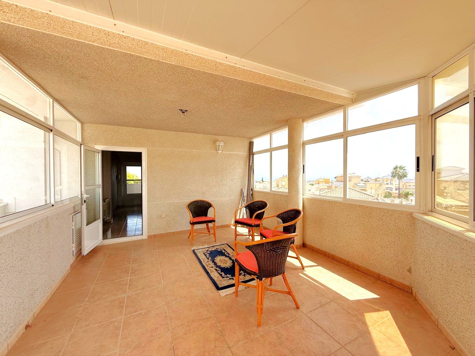 An impressive Mediterranea style villa enjoying a privileged elevated position and perfect orientation for sun close to 3 golf courses, white sand