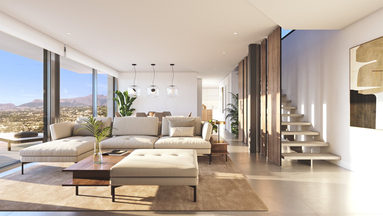 In der exklusiven Gegend von Cumbre del Sol gelegen, bietet diese Villa ein einzigartiges Wohnerlebnis mit Meerblick. Die Immobilie befindet sich nur