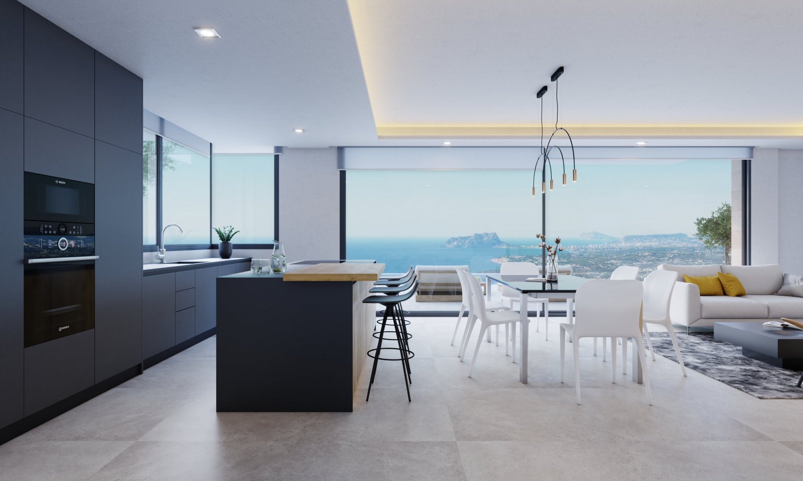  In der exklusiven Gegend von Cumbre del Sol gelegen, bietet diese Villa ein einzigartiges Wohnerlebnis mit Meerblick. Die Immobilie befindet sich nur