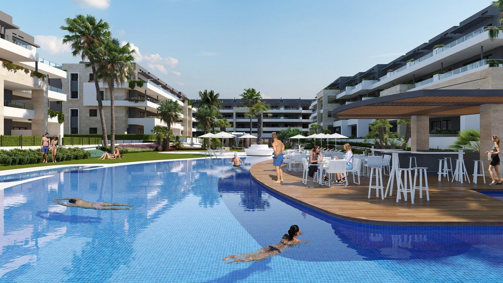 
												NEU GEBAUTE WOHNANLAGE IN PLAYA FLAMENCA Neubauwohnungen in Playa Flamenca, 350 m vom Einkaufszentrum Zenia Boulevard und 600 m vom Stran