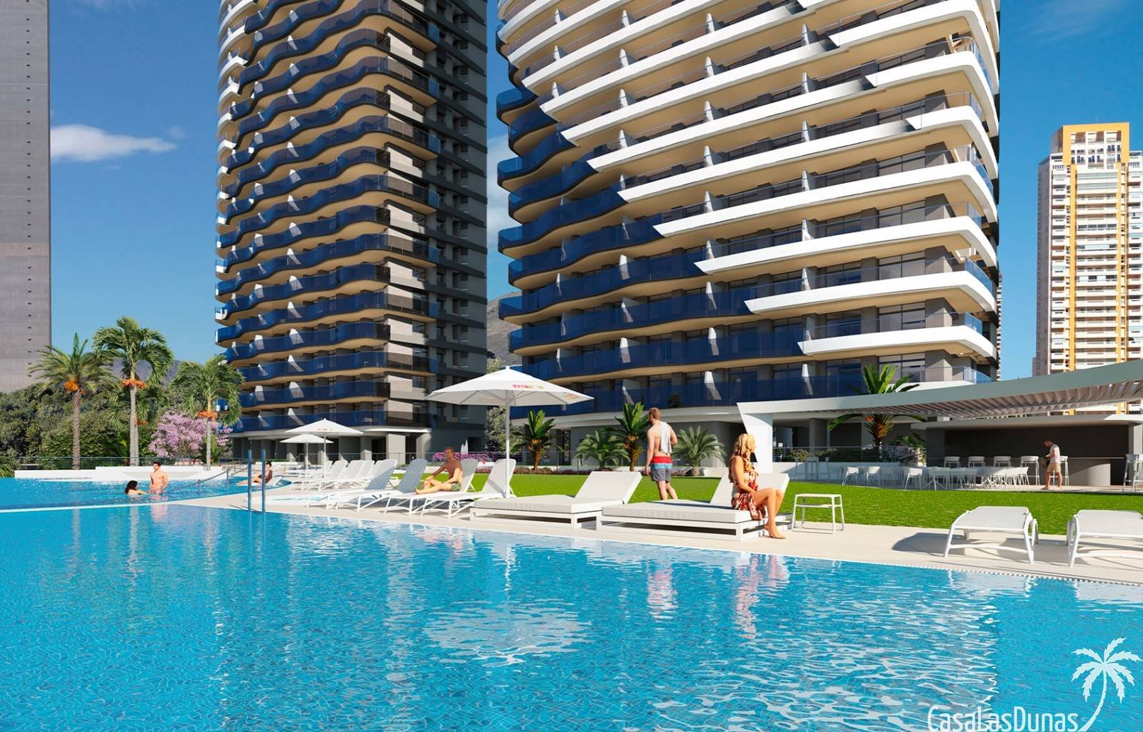  Zwei fantastische Wohntürme am Poniente-Strand in Benidorm mit unglaublichem Meerblick. Apartments mit 1,2,3 und 4 Schlafzimmern. Es gibt viele Gemei