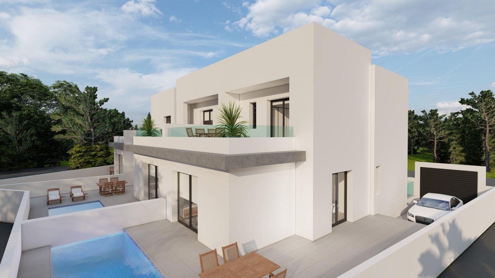 
												Neubau-Villen mit privatem Pool in Daya Nueva, Costa Blanca

Moderne Doppelhaushälften und freistehende Villen mit ausgezeichnetem Design