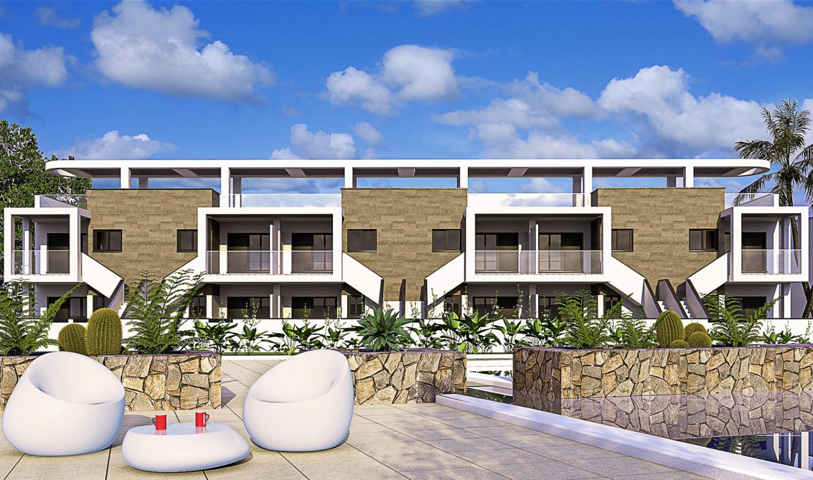 
												Neubau von Wohnungen und Bungalows in Mil Palmeras

Moderner Wohnkomplex in bester Lage
Entdecken Sie eine atemberaubende neue Wohnanlage