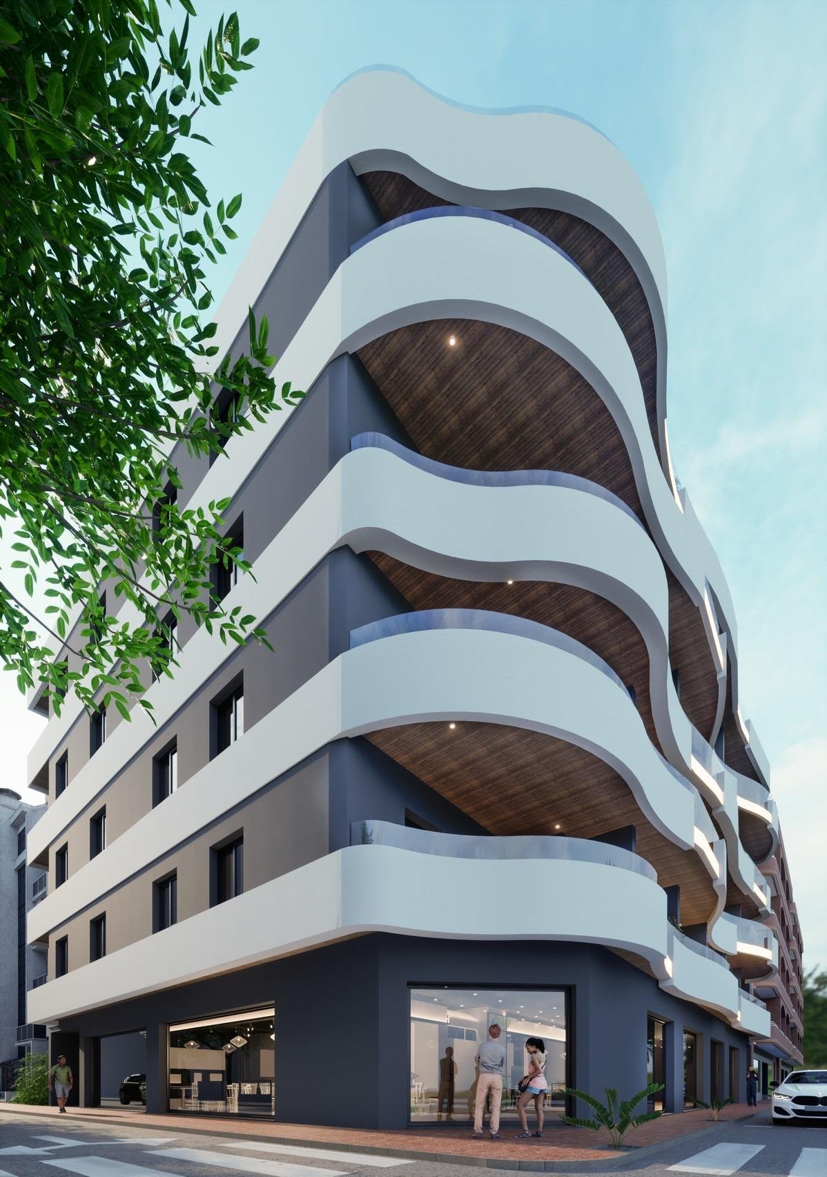 
												NEU GEBAUTE PENTHÄUSER IN TORREVIEJA Die fünfstöckige Neubausiedlung mit avantgardistischem Design in Torrevieja mit 34 exklusiven Immobi